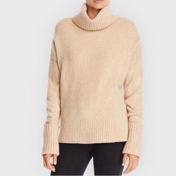 Joie Lirona Turtleneck Wool Blend Sweater in Soft Camel - Picture 2 of 14